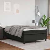 Cumpara ieftin Pat box spring cu saltea, negru, 120x200 cm, piele ecologică