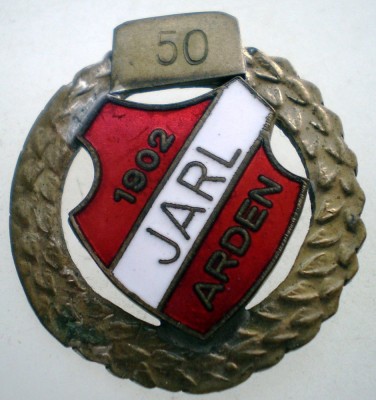 I.535 INSIGNA DANEMARCA STICKPIN CLUB FOTBAL 50 JARL 1902 ARDEN fără ac foto
