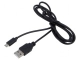 Cablu USB 2.0 A-B 1,4m negru PVC 60W 2,4A