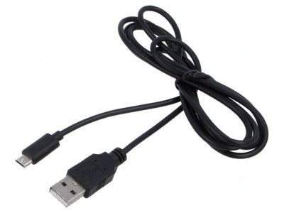 Cablu USB 2.0 A-B 1,4m negru PVC 60W 2,4A foto