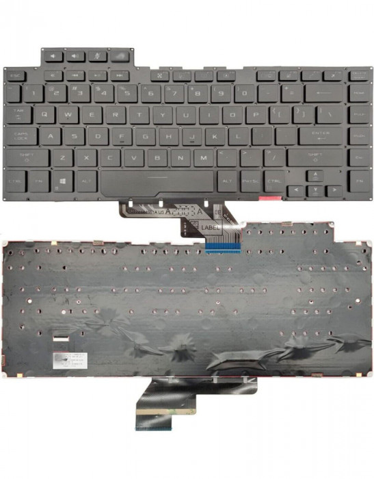 Tastatura Laptop, Asus, ROG Zephyrus M15 GU502G, GU502GV, GU502GW, GU502GU, iluminata, conector RGB 20 pini, layout US