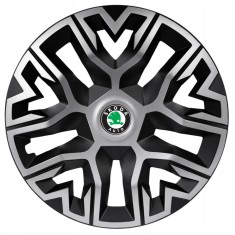 Set 4 Capace Roti 14 inchi (R14), Best Gri-Negru, Compatibile Cu Skoda