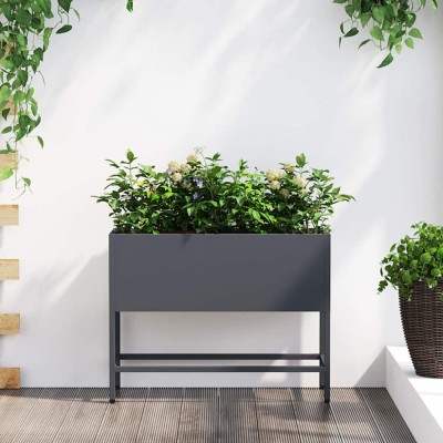 vidaXL Ghiveci ridicat pentru grădină Antracit 60 x 26 x 45 cm Oțel 865885 foto