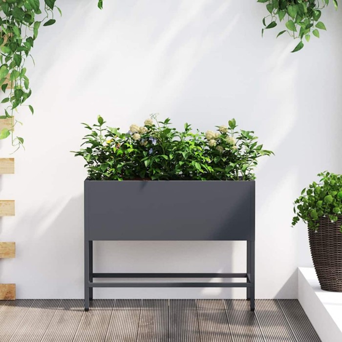 vidaXL Ghiveci ridicat pentru grădină Antracit 60 x 26 x 45 cm Oțel 865885