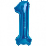 Balon folie cifra 1 albastru
