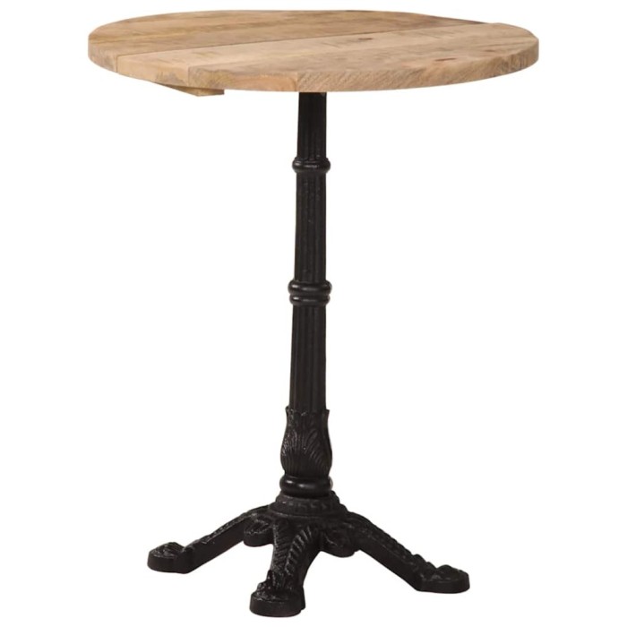 Masa de bistro, &Oslash;60 x 76 cm, lemn de mango brut