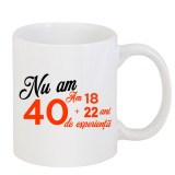 Cana alba personalizata &quot;40 ani&quot;, INOVATIX&reg;. 330ml