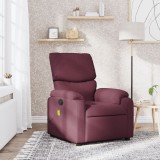 VidaXL Fotoliu de masaj rabatabil, violet, material textil
