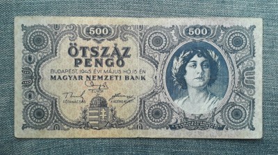 500 Pengo 1945 Ungaria / seria 052148 foto