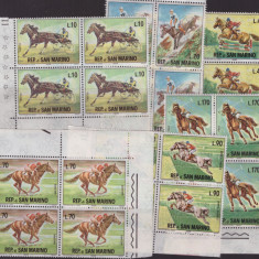 52-SAN MARINO 1966-FAUNA-Animale-CAI-Serie completa nestampilata bloc de 4 MNH