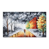Tablou indragostiti pictat manual dormitor, living, Impreuna spre viitor, 100x60cm ulei pe panza, Spectaculos