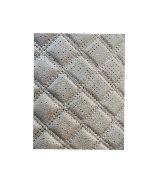 Material piele eco Bej cu gaurele model romb / cusatura Bej
