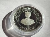 461. Moneda Barbados 1 dollar 1994 (Bust of Queen Mother) - Argint