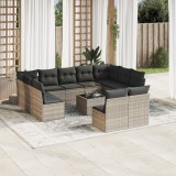 Gossi set canapele de gradina cu perne, 12piese gri deschis poliratan