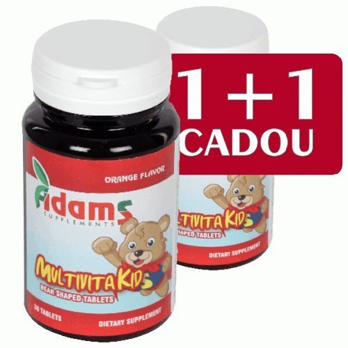 MultivitaKid, 30cps masticabile, pachet 1+1, Adams Vision MultivitaKid, 30cps masticabile, pachet 1+1, Adams Vision