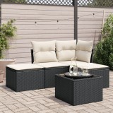 Gossi set mobilier de gradina cu perne, 5 piese, negru, poliratan