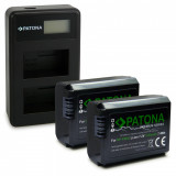 Pachet Incarcator Dual LCD USB si 2x Acumulator Patona Premium Sony NP-FW50