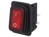 Comutator Rocker DPST ON-OFF 20A/250VAC Roșu cu Bec 230V
