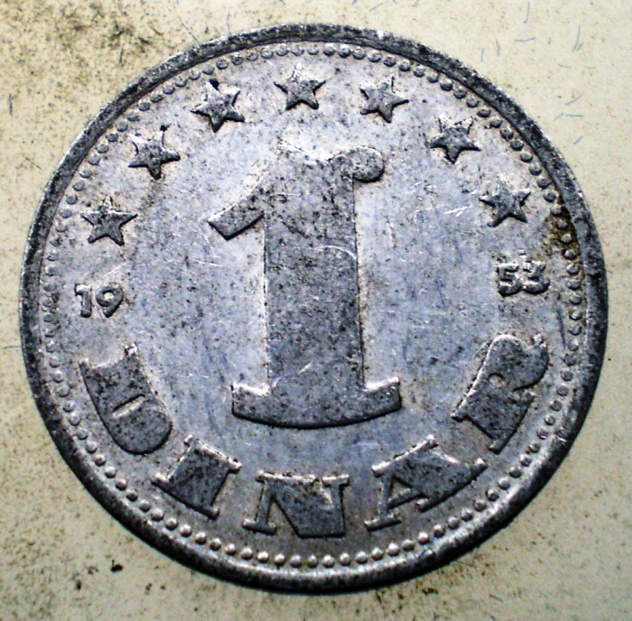 1.674 YUGOSLAVIA JUGOSLAVIA IUGOSLAVIA 1 DINAR 1953