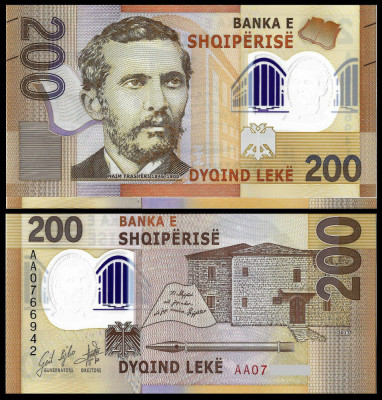 ALBANIA █ bancnota █ 200 Leke █ 2017 (2019) █ POLYMER █ UNC foto