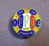Insignă (vintage cu talpa) oficială a Federației Franceze de Atletism (FFA) sectiunea proba MARS