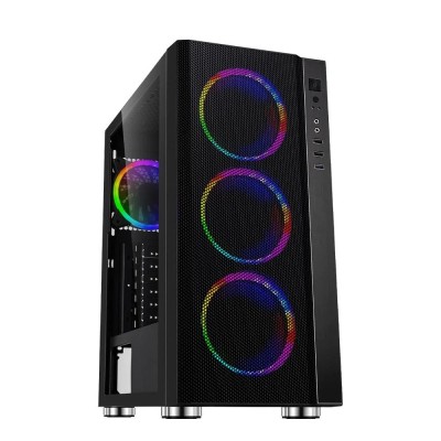 Carcasa Spacer Rainbow, ATX, Mid Tower NEGRU foto