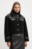 Morgan geaca GSHEEP femei, culoarea negru, de tranzitie, GSHEEP