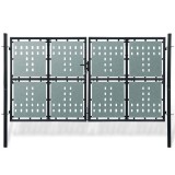 Cumpara ieftin Poarta de gard cu o singura usa neagra, 300x150 cm