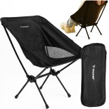 Scaun pliabil de camping Trizand, usor, compact, 120 kg, negru
