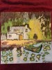 TABLOU PE PANZA CU SASIU NOU 50X50 CM PEISAJ ACRILIC PRET 100 LEI NEGOCIABIL, Marine