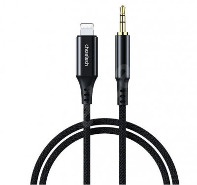 Cablu lightning Apple - Jack 3.5 mm 1m Choetech negru AUX007 foto
