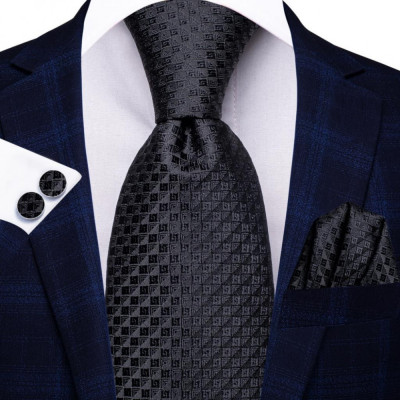 Set cravata + batista + butoni - matase - model 572 foto