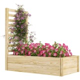 Outsunny Strat pentru Grădină &Icirc;nălțat cu Fund Deschis, 115x60x110 cm, Lemn Natural | Aosom Romania