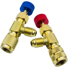 Set 2 robineti cu supapă de &icirc;ncărcare freon R12/R410A &ndash; 1/4&rdquo; la 1/4&rdquo; &amp; 5/16&rdquo;