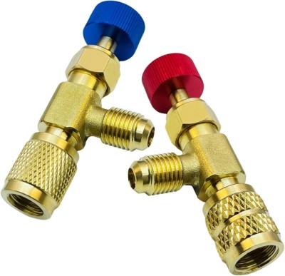 Set 2 robineti cu supapă de &amp;icirc;ncărcare freon R12/R410A &amp;ndash; 1/4&amp;rdquo; la 1/4&amp;rdquo; &amp;amp; 5/16&amp;rdquo; foto