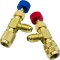 Set 2 robineti cu supapă de &icirc;ncărcare freon R12/R410A &ndash; 1/4&rdquo; la 1/4&rdquo; &amp; 5/16&rdquo;