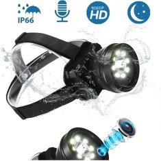 Mini Camera Ultra HD in Lanterna Frontala de Cap LED, Ideala pe Timp de Noapte