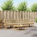 vidaXL Set de canapele de exterior cu pernă 4 pcs Alb și Bej 3386017
