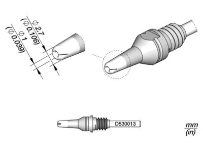 V&amp;acirc;rf ciocan dezlipit JBC TOOLS 2,7x1mm foto