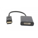 Adaptor Well, displayport tata, DVI mama, 15 cm, Negru