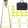 Set Navaris scara agilitate cu jaloane, 12 trepte, 6 m, conuri, geanta inclusa, 61118.06