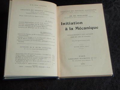 INITIATION A LA MECANIQUE - ED. GUILLAUME foto