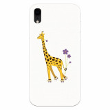 Husa silicon pentru Apple Iphone XR, Rollerskating Girafe Illustration
