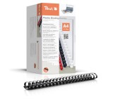Set 25 Spirale de indosariere din plastic Peach PB444-02, A4, 44 mm, 440 Foi, Negru - RESIGILAT