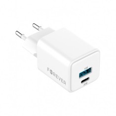 Incarcator Retea Forever TC-08-30AC, 30W, 3A, 1 x USB-A - 1 x USB-C, Alb