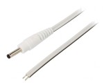 Cablu Alb 2x0,5mm2 cu Mufă DC 3,5/1,3 1,5m, WEST POL