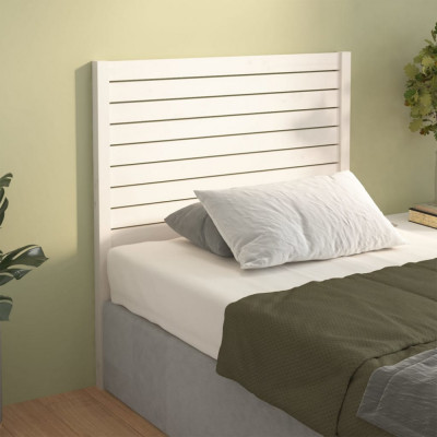 vidaXL Tăblie de pat, alb, 81x4x100 cm, lemn masiv de pin foto