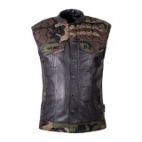 Vesta moto din piele si panza W-TEC Black Heart Regimento camuflaj