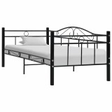Cumpara ieftin Cadru pat de zi, negru, 90x200 cm, metal