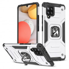 Wozinsky Ring Armor Husă Kickstand Tough Rugged Husă Pentru Samsung Galaxy A42 5G Argintiu 9111201935921